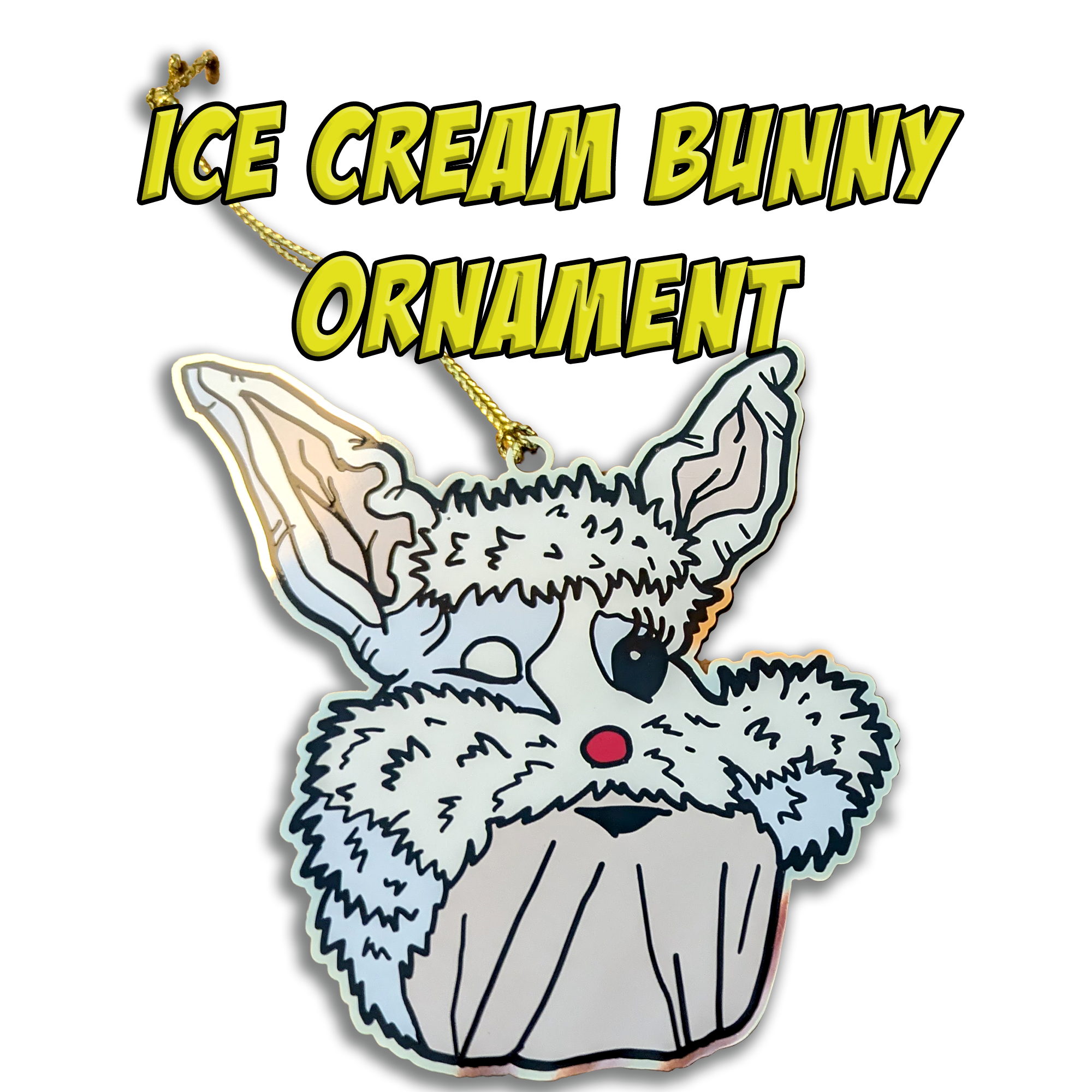 Ice Cream Bunny Ornament